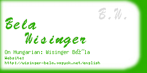 bela wisinger business card